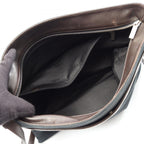 Loewe Shoulder Bag Dark Brown Black Canvas Leather — view 3
