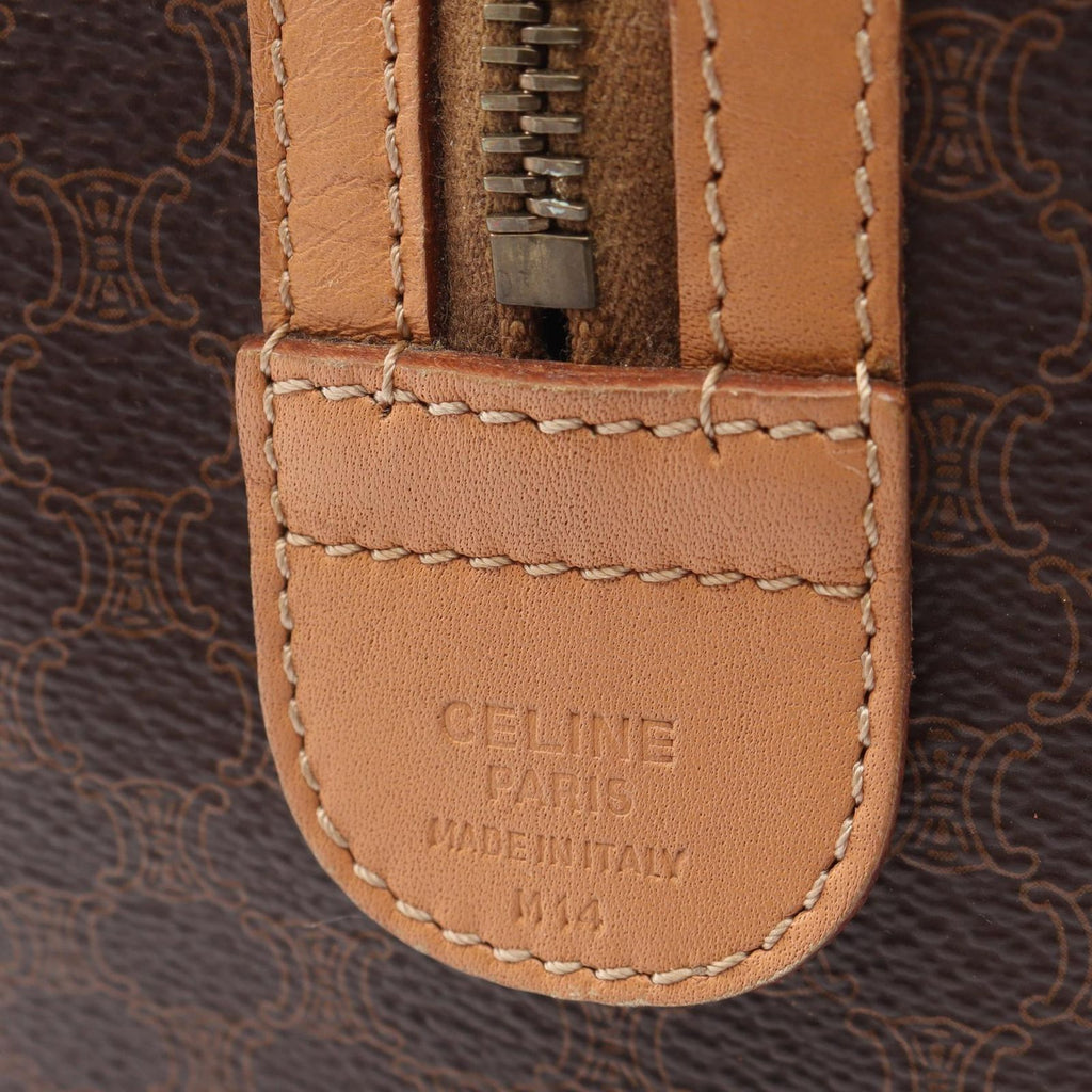 Celine Macadam Boston Bag Brown Natural Canvas Leather — view 4