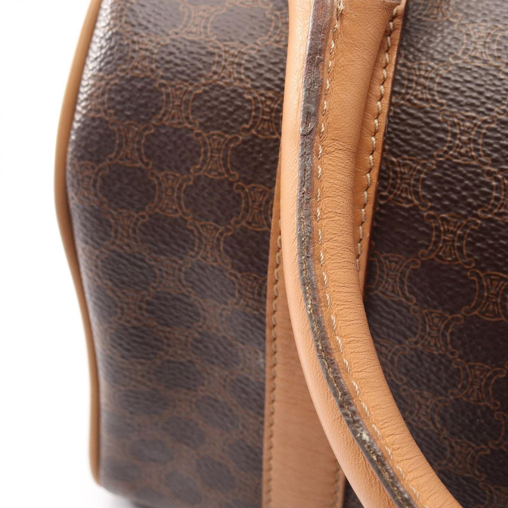 Celine Macadam Boston Bag Brown Natural Canvas Leather — view 6