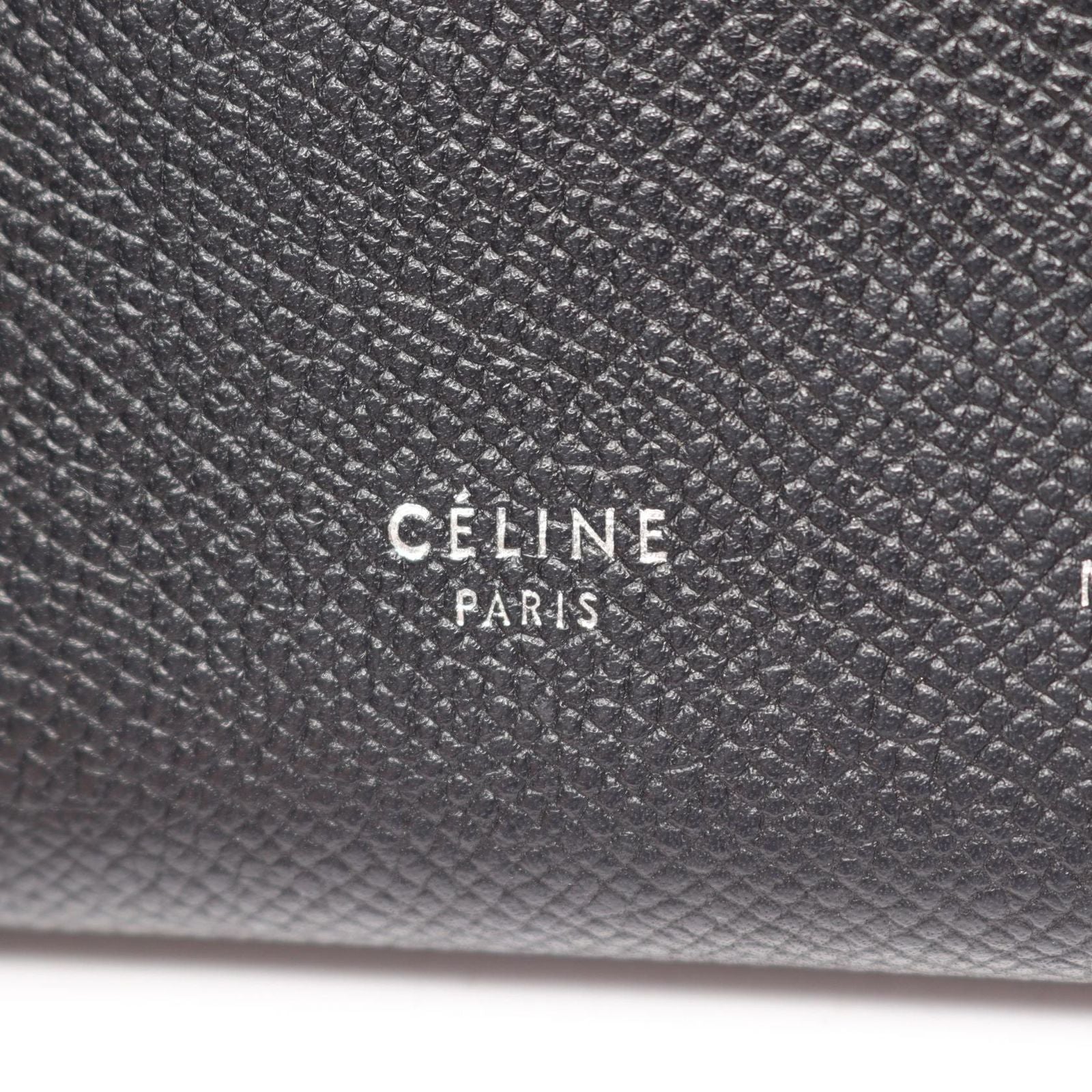Celine Bifold Wallet Strap Multi Function Black Ivory Leather — view 5