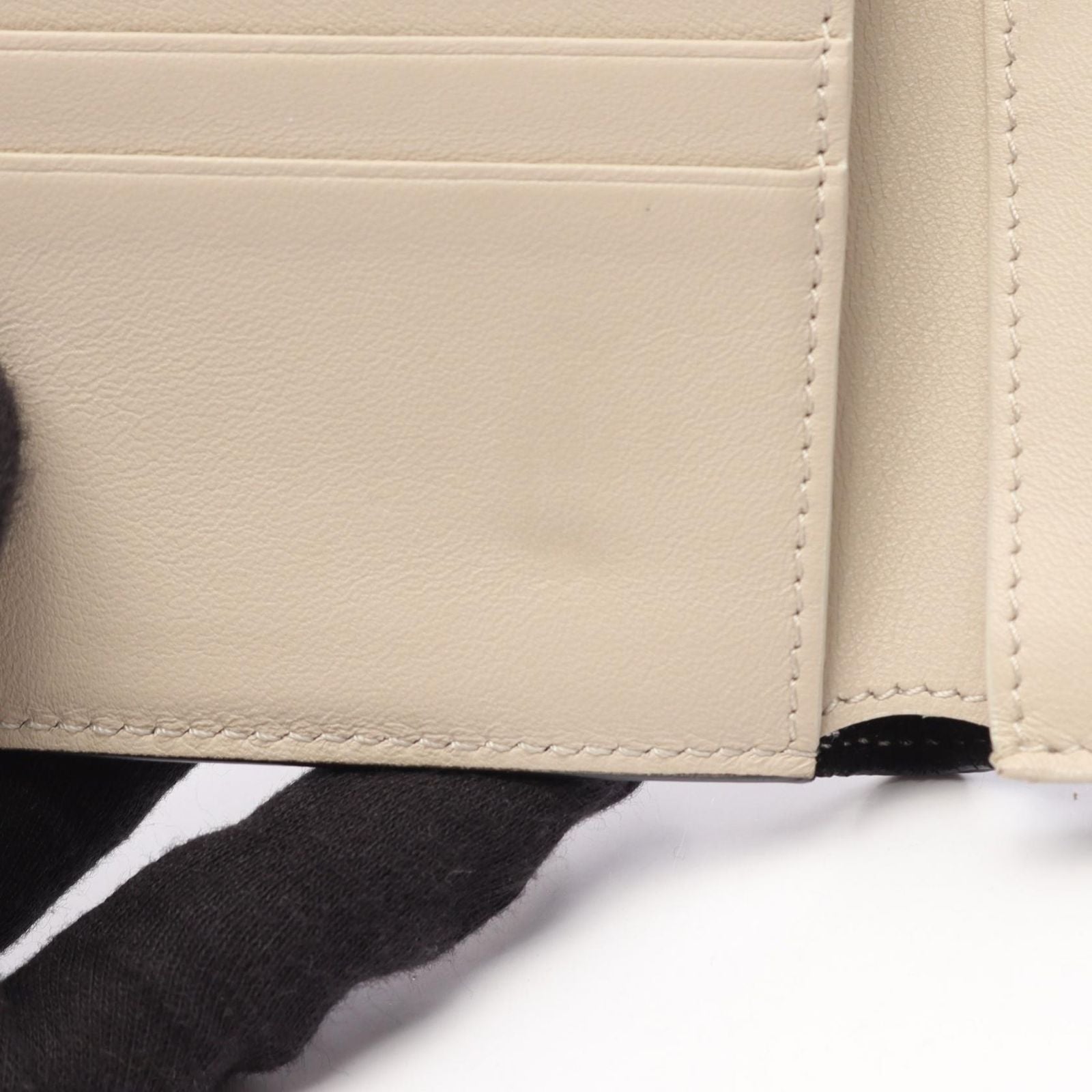 Celine Bifold Wallet Strap Multi Function Black Ivory Leather — view 7