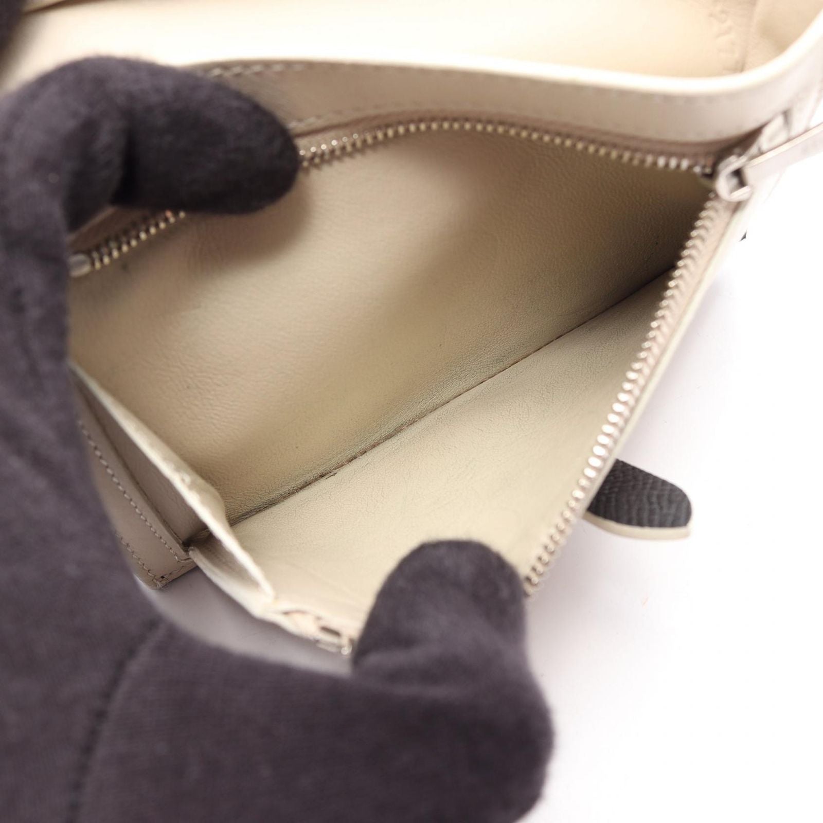 Celine Bifold Wallet Strap Multi Function Black Ivory Leather — view 4