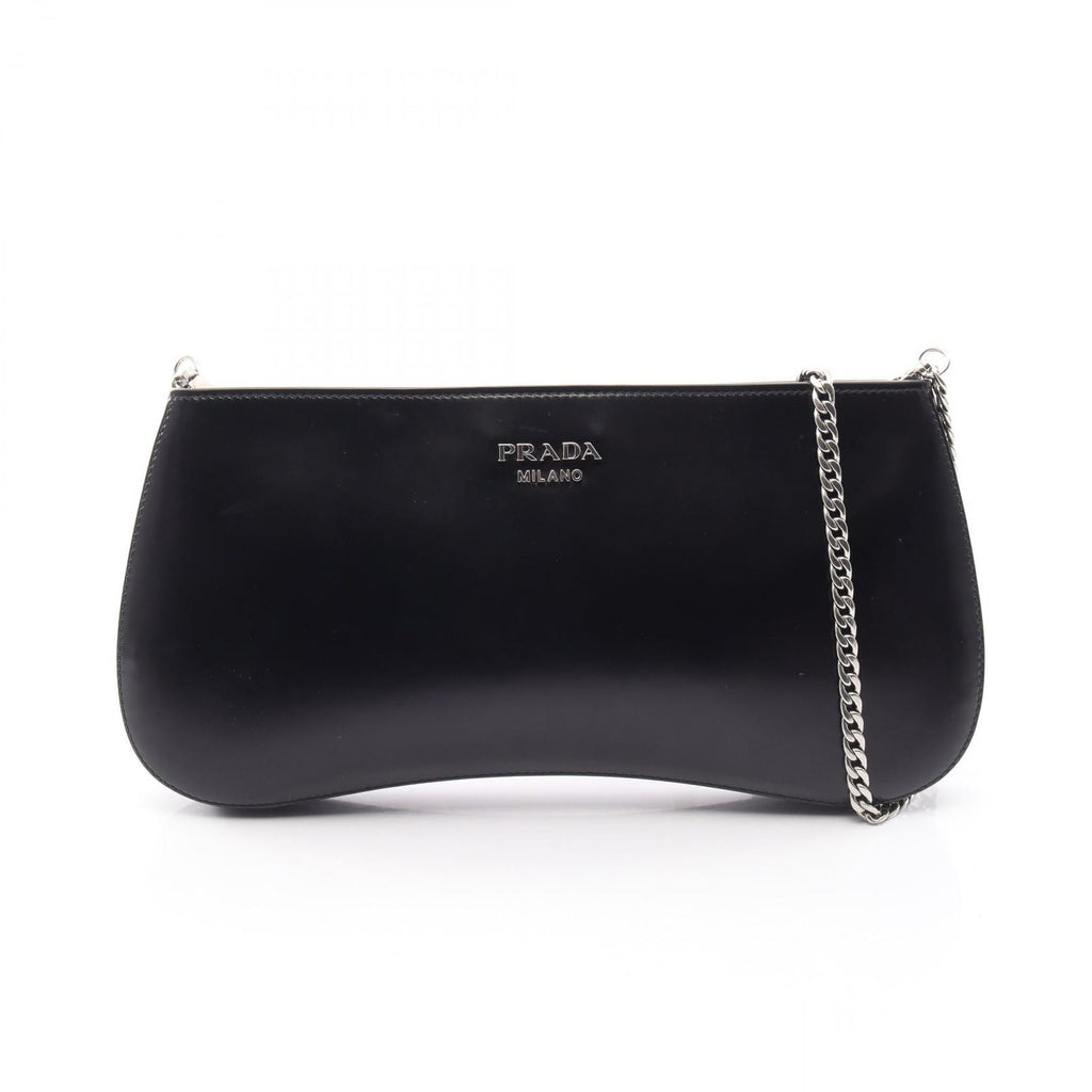 Prada Shoulder Bag Sydney Black Leather Chain