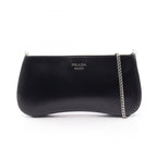 Prada Shoulder Bag Sydney Black Leather Chain