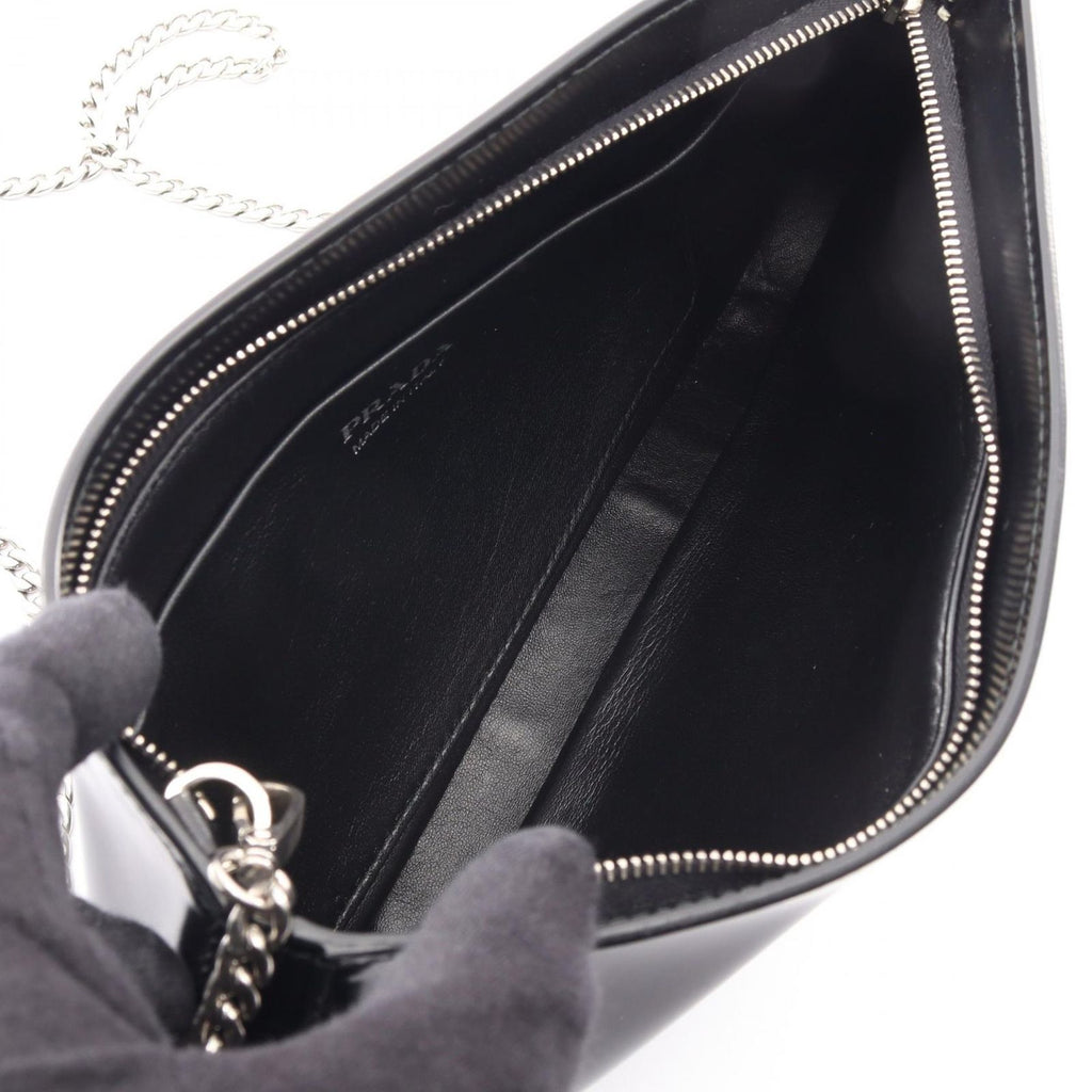 Prada Shoulder Bag Sydney Black Leather Chain