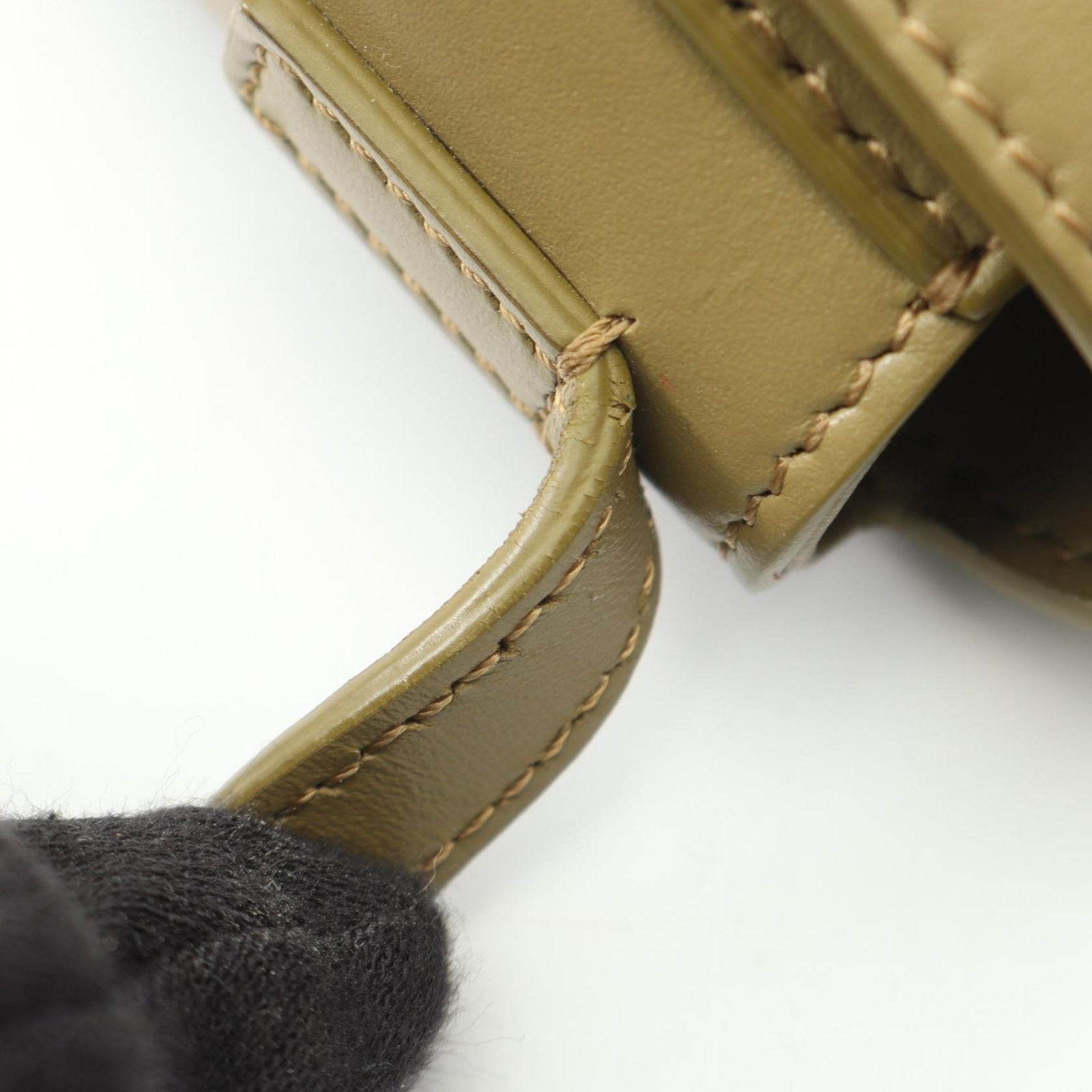Celine Shoulder Bag Mini Besace Cuir Triomphe Pistachio Green Leather — view 7