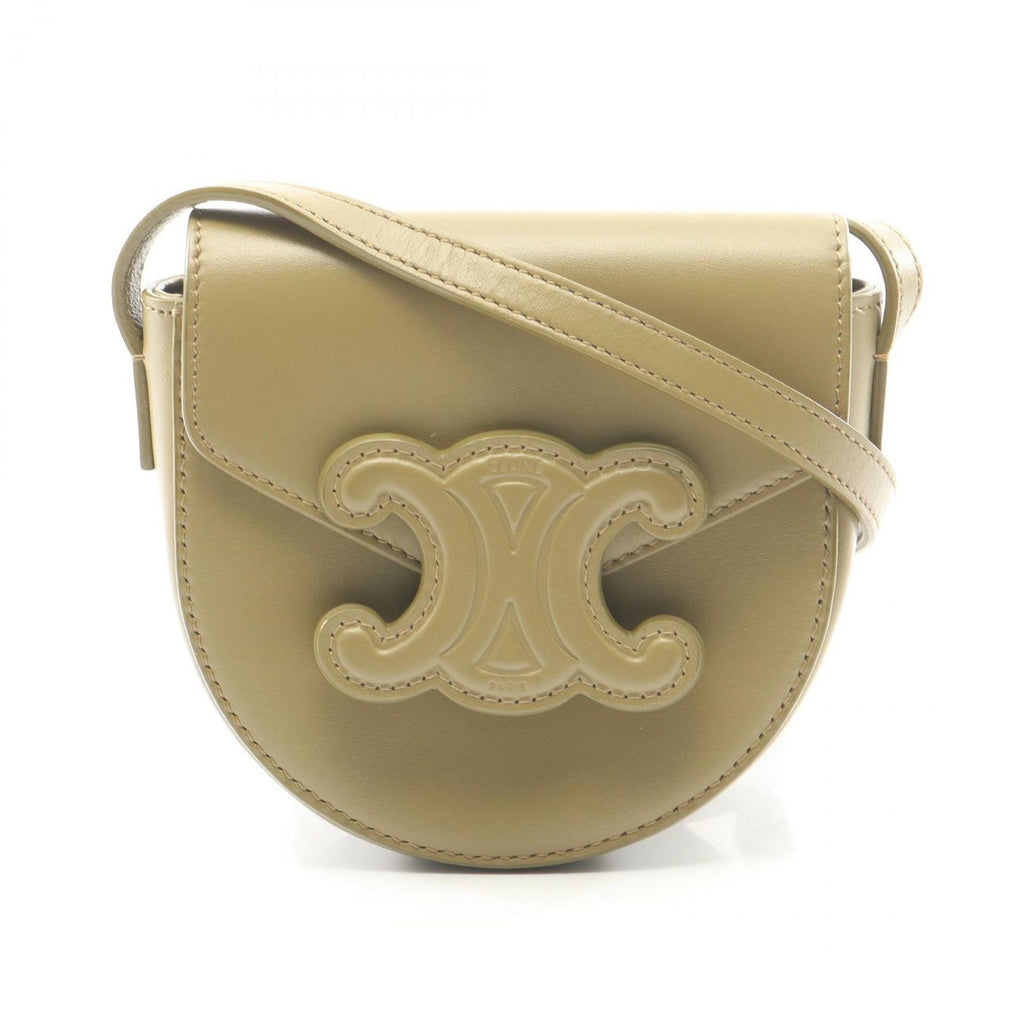 Celine Shoulder Bag Mini Besace Cuir Triomphe Pistachio Green Leather