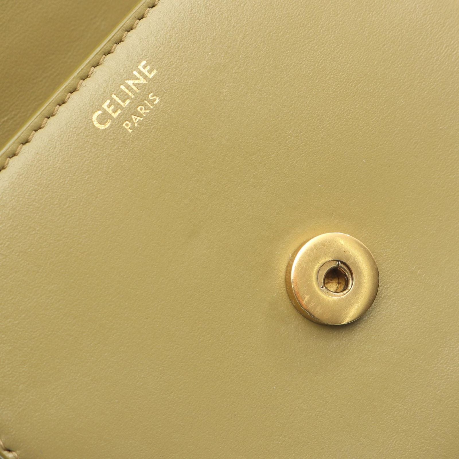 Celine Shoulder Bag Mini Besace Cuir Triomphe Pistachio Green Leather — view 6