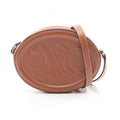 Celine Shoulder Bag Crossbody Oval Purse Cuill Triomphe Brown Leather