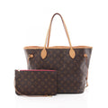 Louis Vuitton Tote Neverfull MM Pivoine Canvas Leather