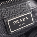 Prada Shoulder Bag Tessuto Saffi Black Nylon Saffiano Leather Re-Nylon — view 4