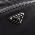 Prada Shoulder Bag Tessuto Saffi Black Nylon Saffiano Leather Re-Nylon — view 6