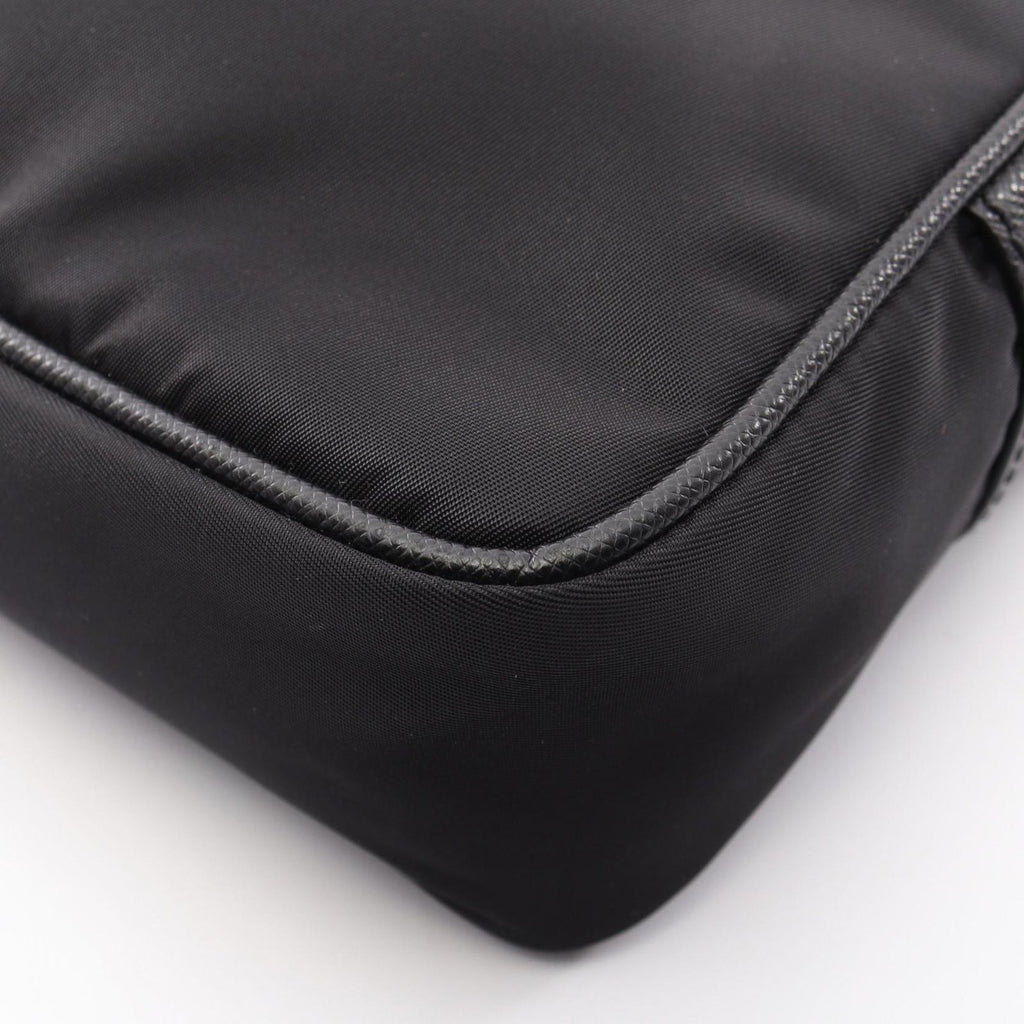 Prada Shoulder Bag Tessuto Saffi Black Nylon Saffiano Leather Re-Nylon — view 5