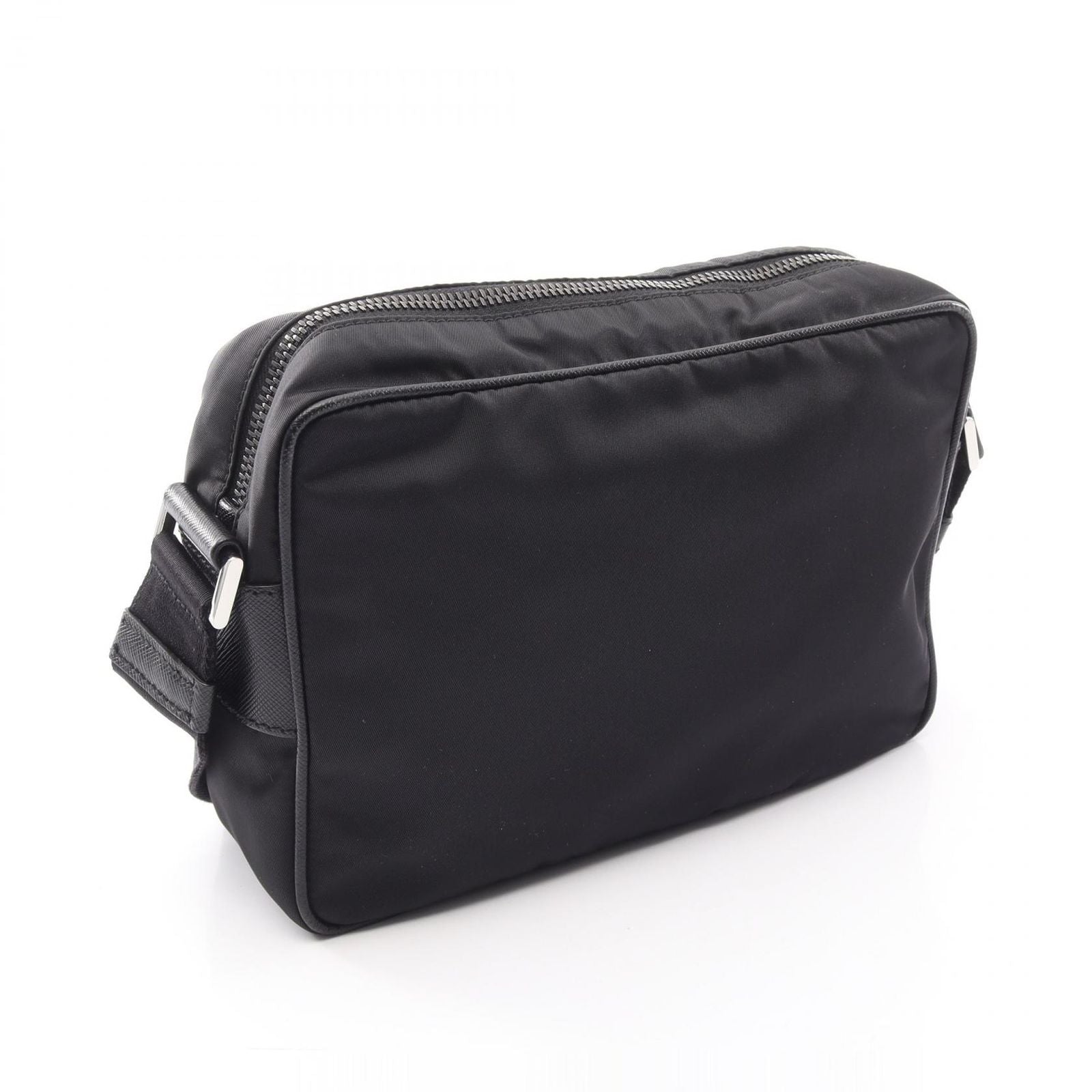 Prada Shoulder Bag Tessuto Saffi Black Nylon Saffiano Leather Re-Nylon — view 2