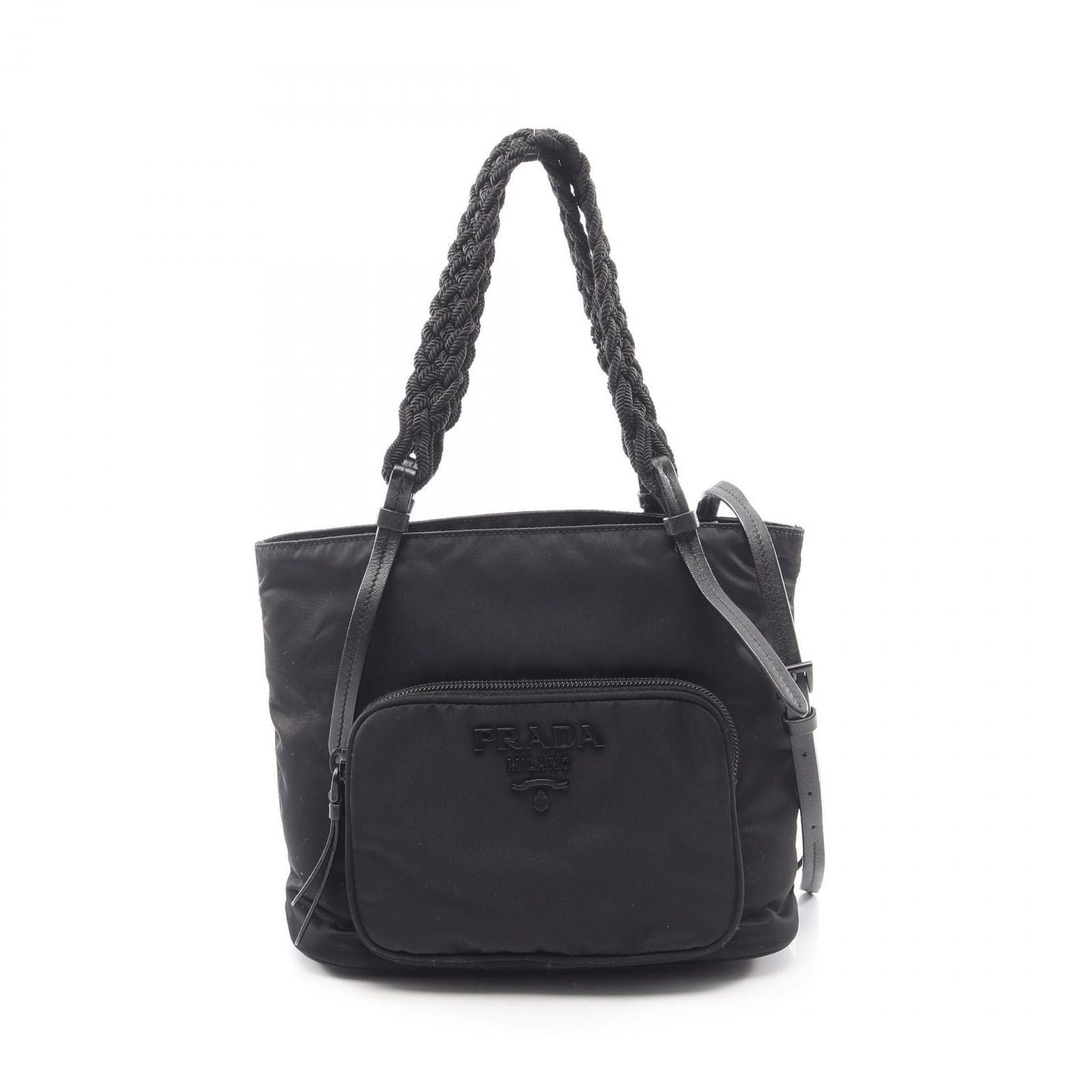 Prada Handbag Tessuto Passama 2-Way Black Nylon Tote Bag