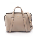 Fendi Handbag Boston 365 2-Way Gray Leather