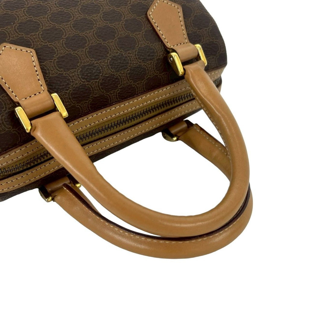 Celine Vintage Macadam Blason Pattern Leather 2-Way Mini Shoulder Bag Brown — view 4