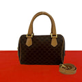 Celine Vintage Macadam Blason Pattern Leather 2-Way Mini Shoulder Bag Brown