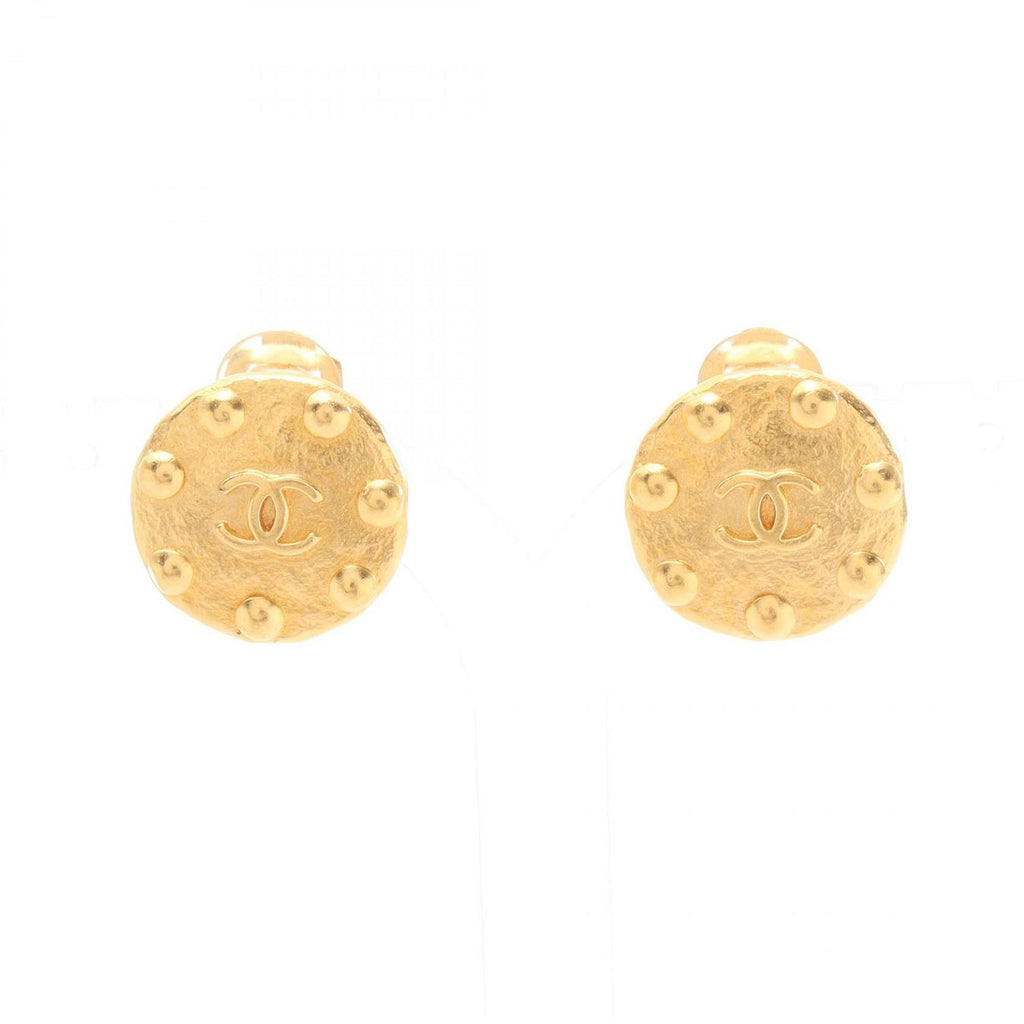 Chanel Earrings CC Logo Dot Round