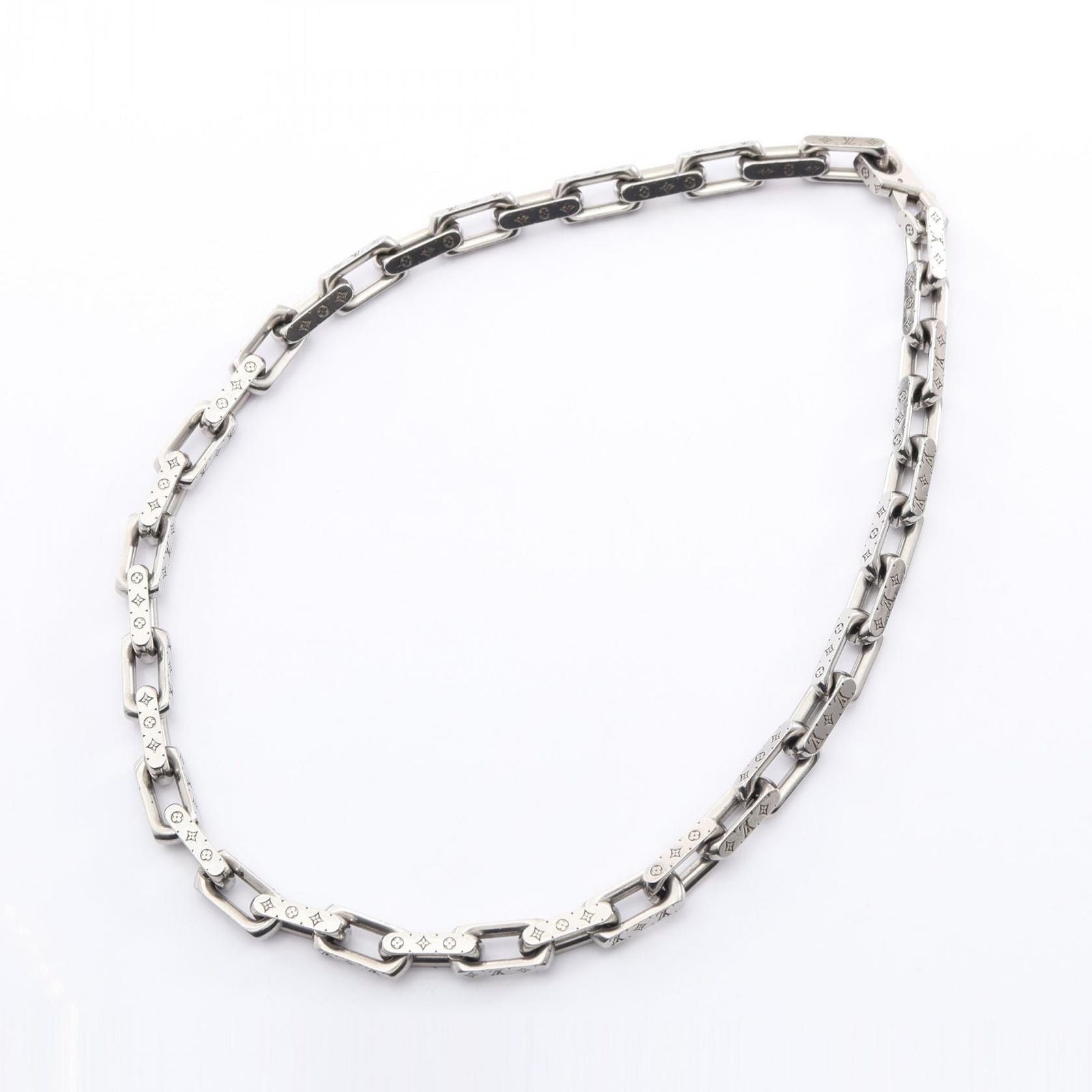 Louis Vuitton Necklace Collier Chain Monogram Silver Stainless Steel — view 2