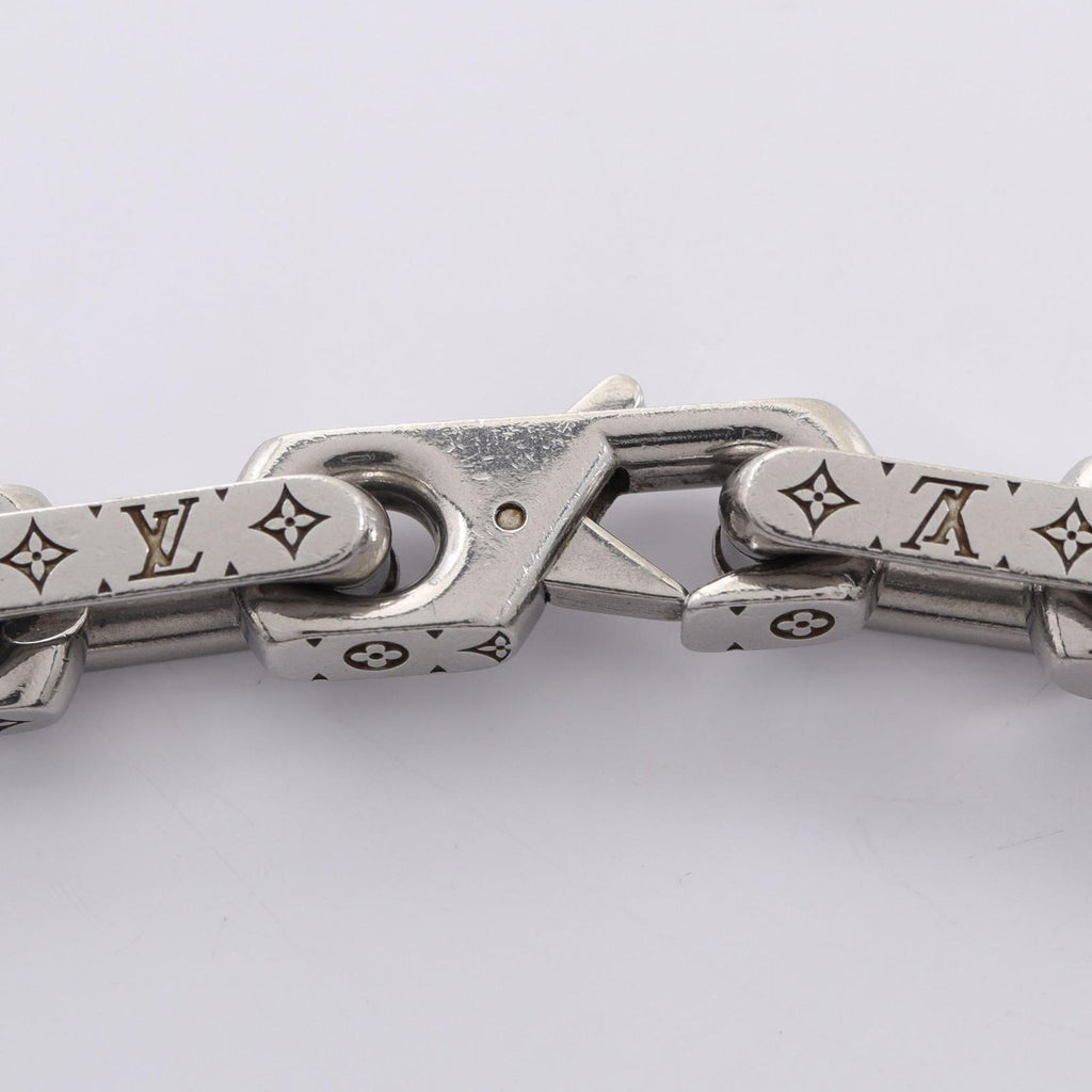 Louis Vuitton Necklace Collier Chain Monogram Silver Stainless Steel — view 3