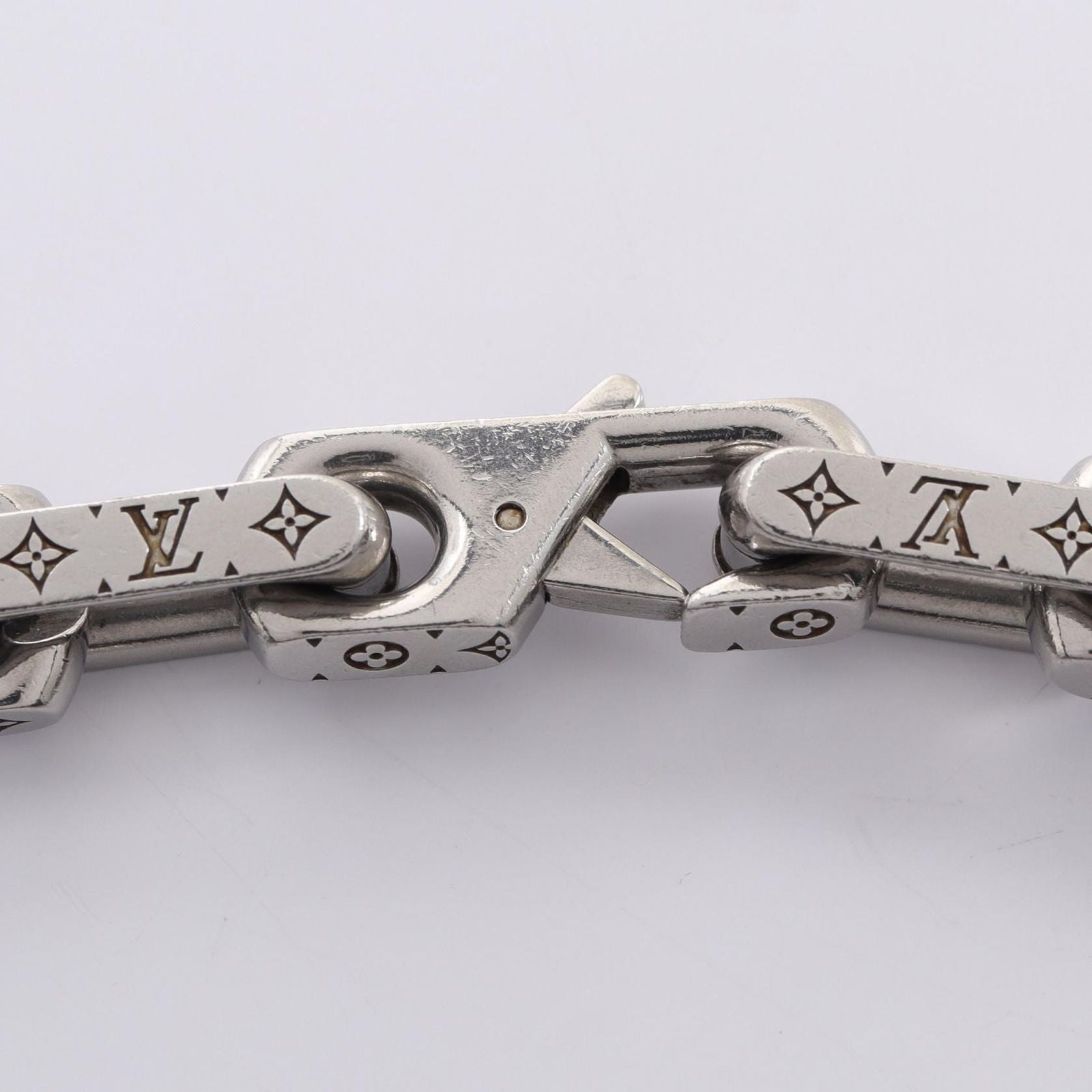 Louis Vuitton Necklace Collier Chain Monogram Silver Stainless Steel — view 3
