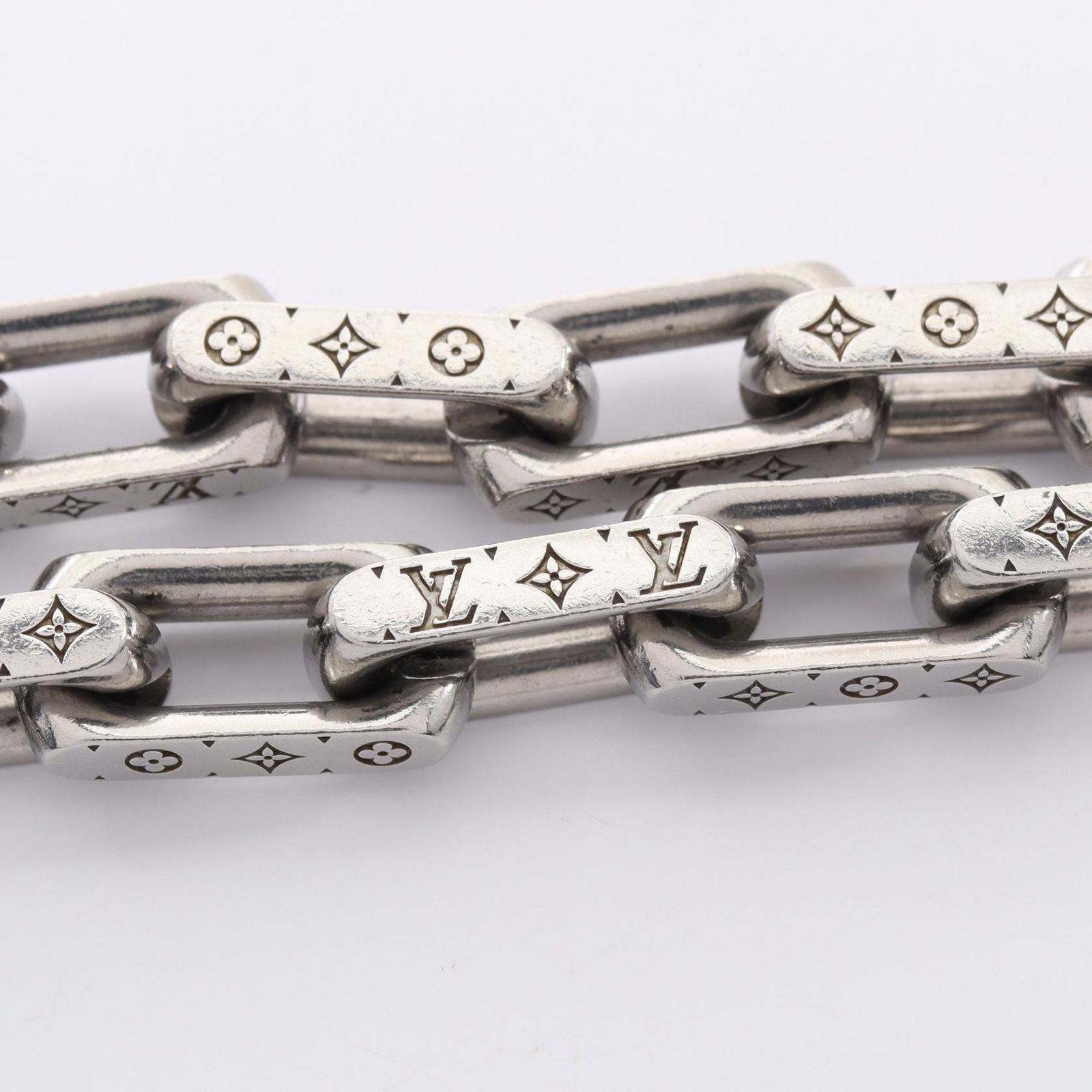 Louis Vuitton Necklace Collier Chain Monogram Silver Stainless Steel — view 7