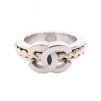 Chanel Ring CC Logo Stainless Steel