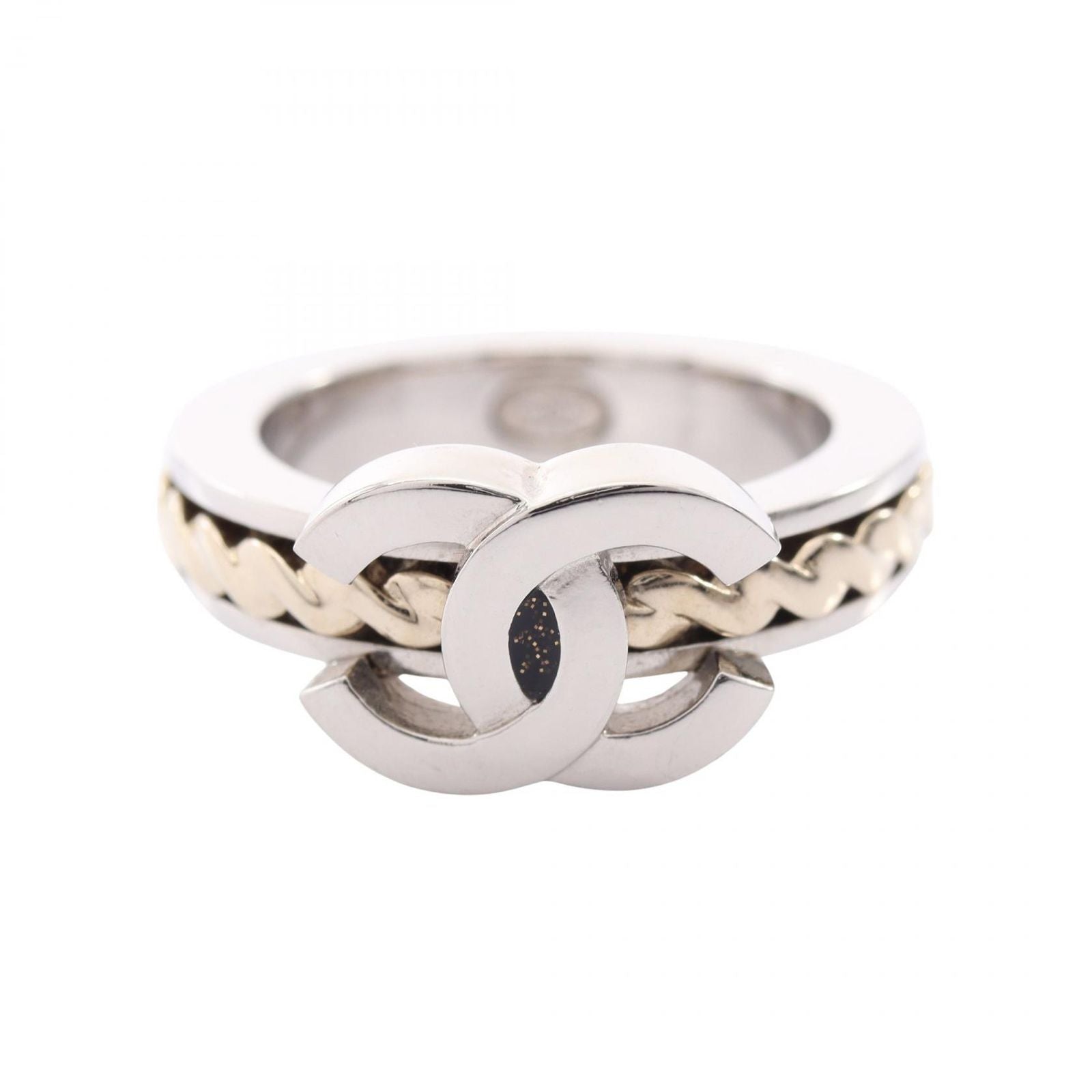 Chanel Ring CC Logo Stainless Steel