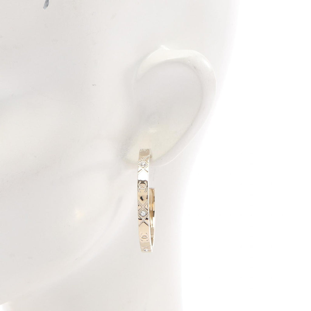 Chanel Earrings CC Logo Hoop — view 5