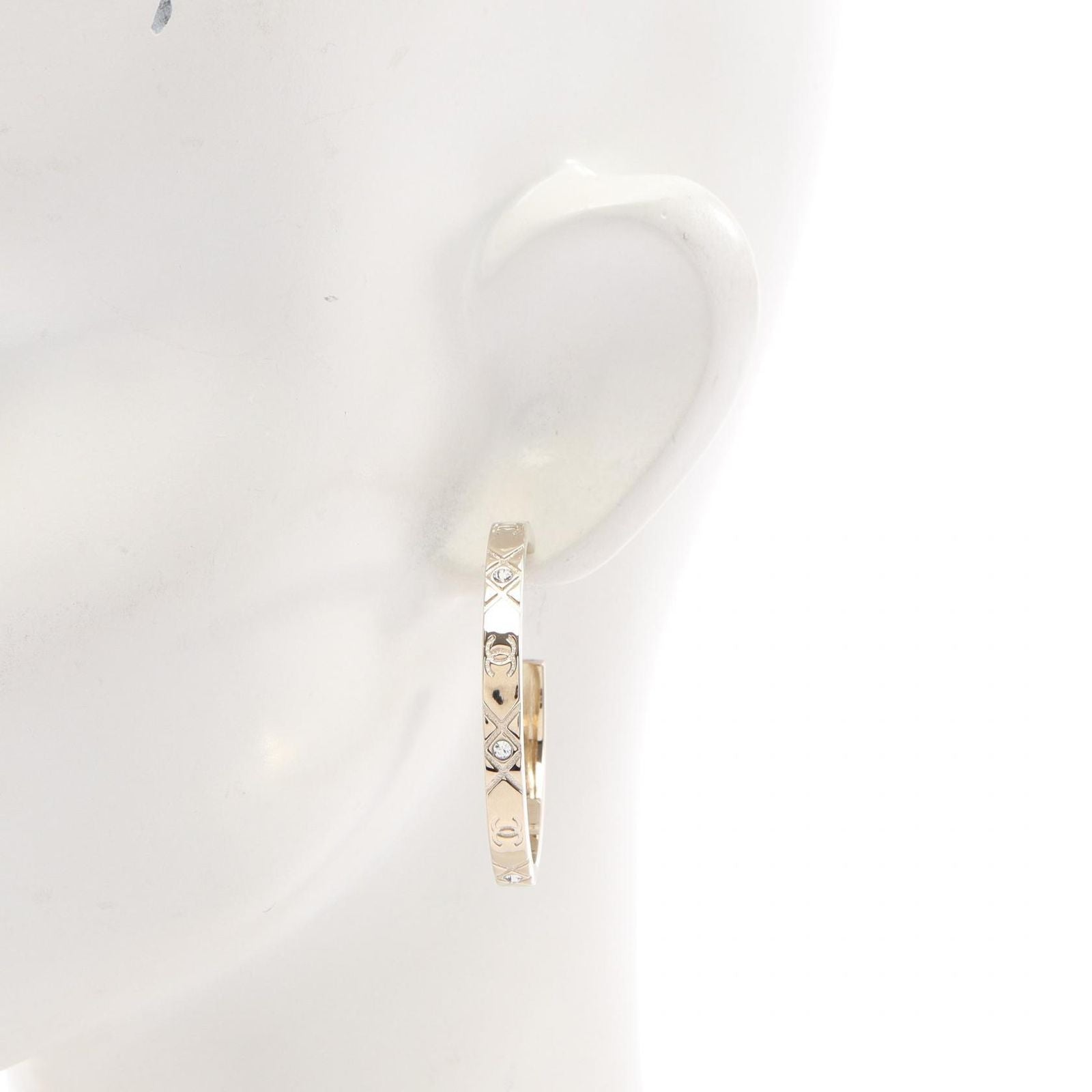 Chanel Earrings CC Logo Hoop — view 5