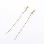 Saint Laurent Paris Earrings Opyum Cassandra Calf Gold — view 4