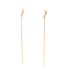 Saint Laurent Paris Earrings Opyum Cassandra Calf Gold — view 2