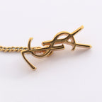 Saint Laurent Paris Earrings Opyum Cassandra Calf Gold — view 3
