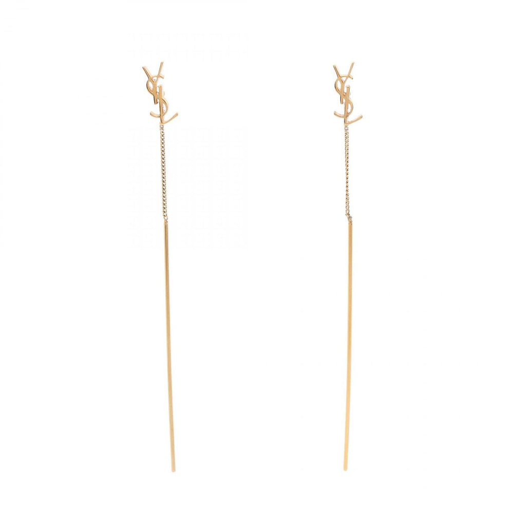 Saint Laurent Paris Earrings Opyum Cassandra Calf Gold