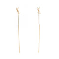 Saint Laurent Paris Earrings Opyum Cassandra Calf Gold