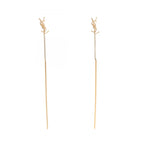 Saint Laurent Paris Earrings Opyum Cassandra Calf Gold