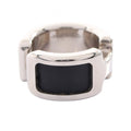 Hermes Olympe PM Stainless Steel Leather Earring