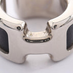 Hermes Olympe PM Stainless Steel Leather Earring — view 4