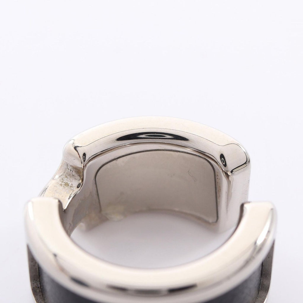 Hermes Olympe PM Stainless Steel Leather Earring — view 5