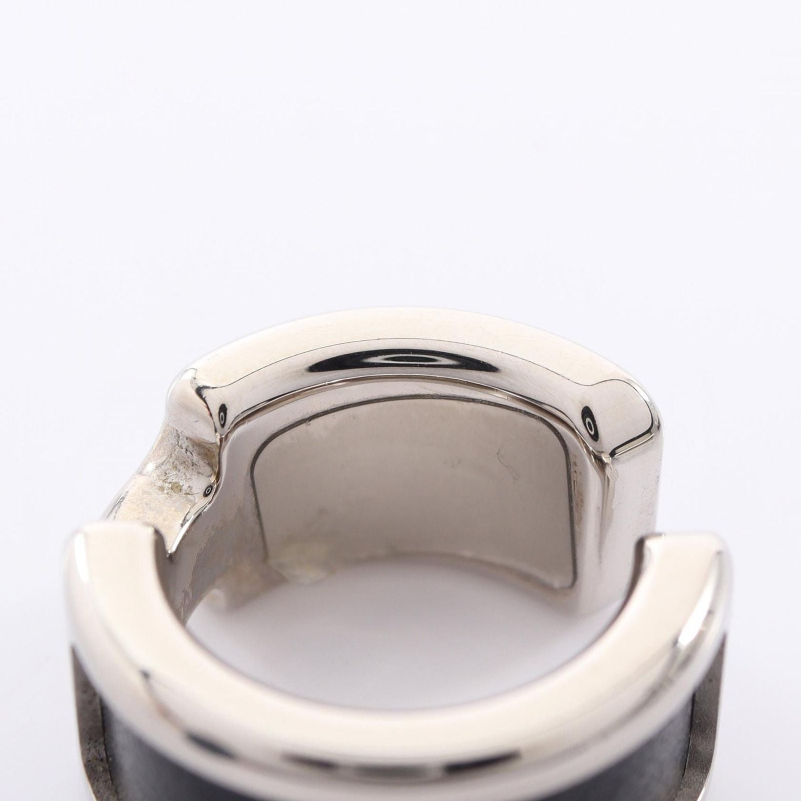 Hermes Olympe PM Stainless Steel Leather Earring — view 5