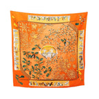 Hermes Scarf Carre 90 Neige D'antan Orange Silk