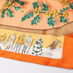 Hermes Scarf Carre 90 Neige D'antan Orange Silk — view 7