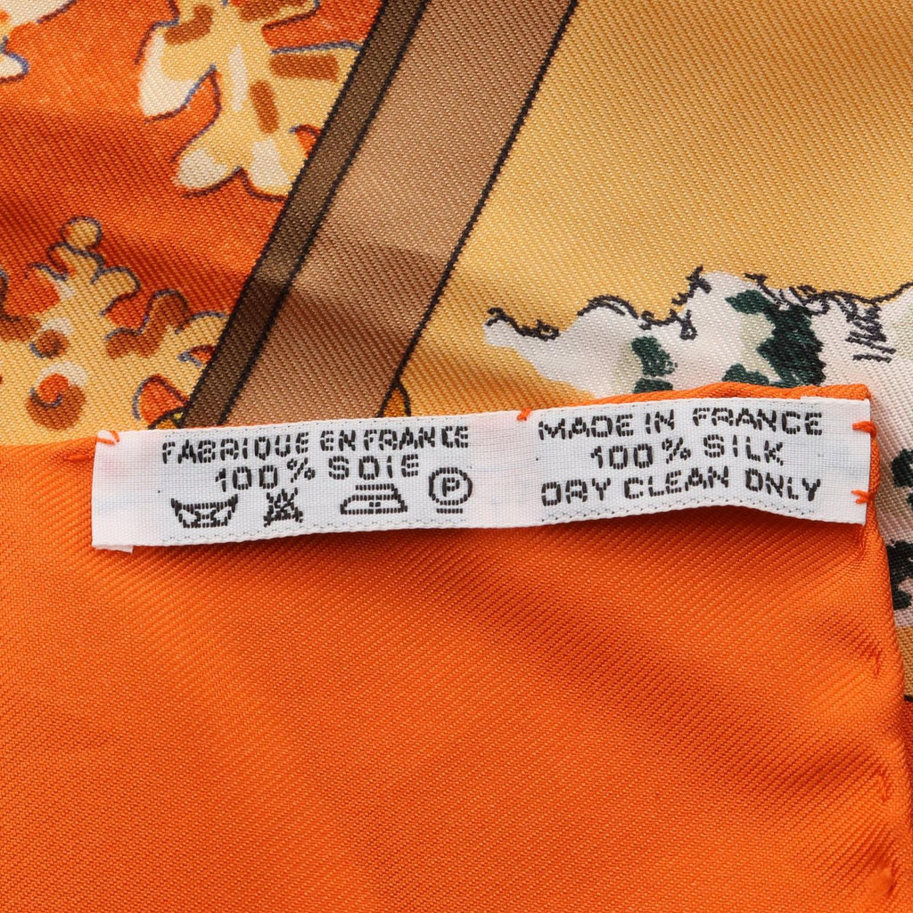 Hermes Scarf Carre 90 Neige D'antan Orange Silk — view 3