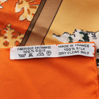 Hermes Scarf Carre 90 Neige D'antan Orange Silk — view 3