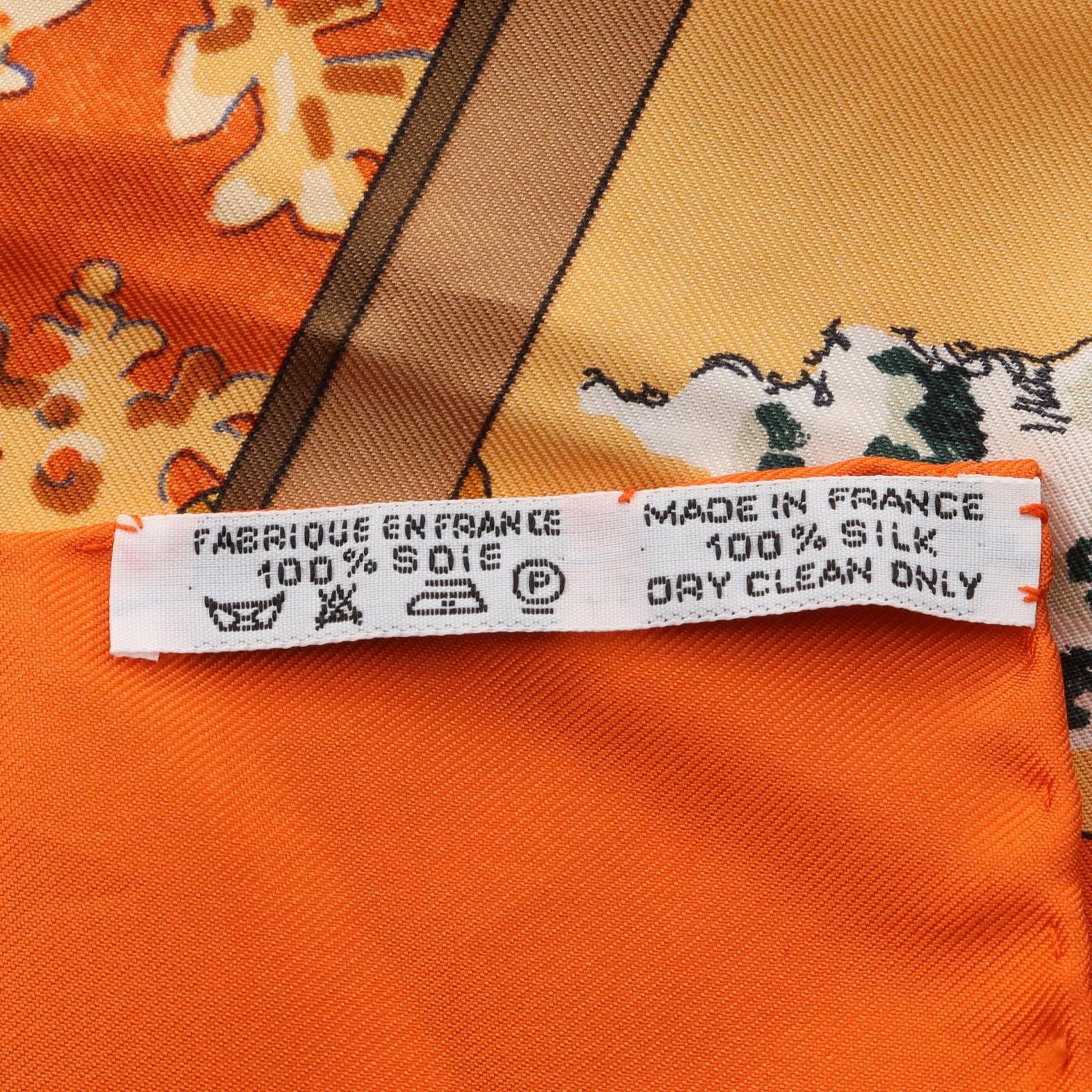 Hermes Scarf Carre 90 Neige D'antan Orange Silk — view 3