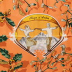 Hermes Scarf Carre 90 Neige D'antan Orange Silk — view 4