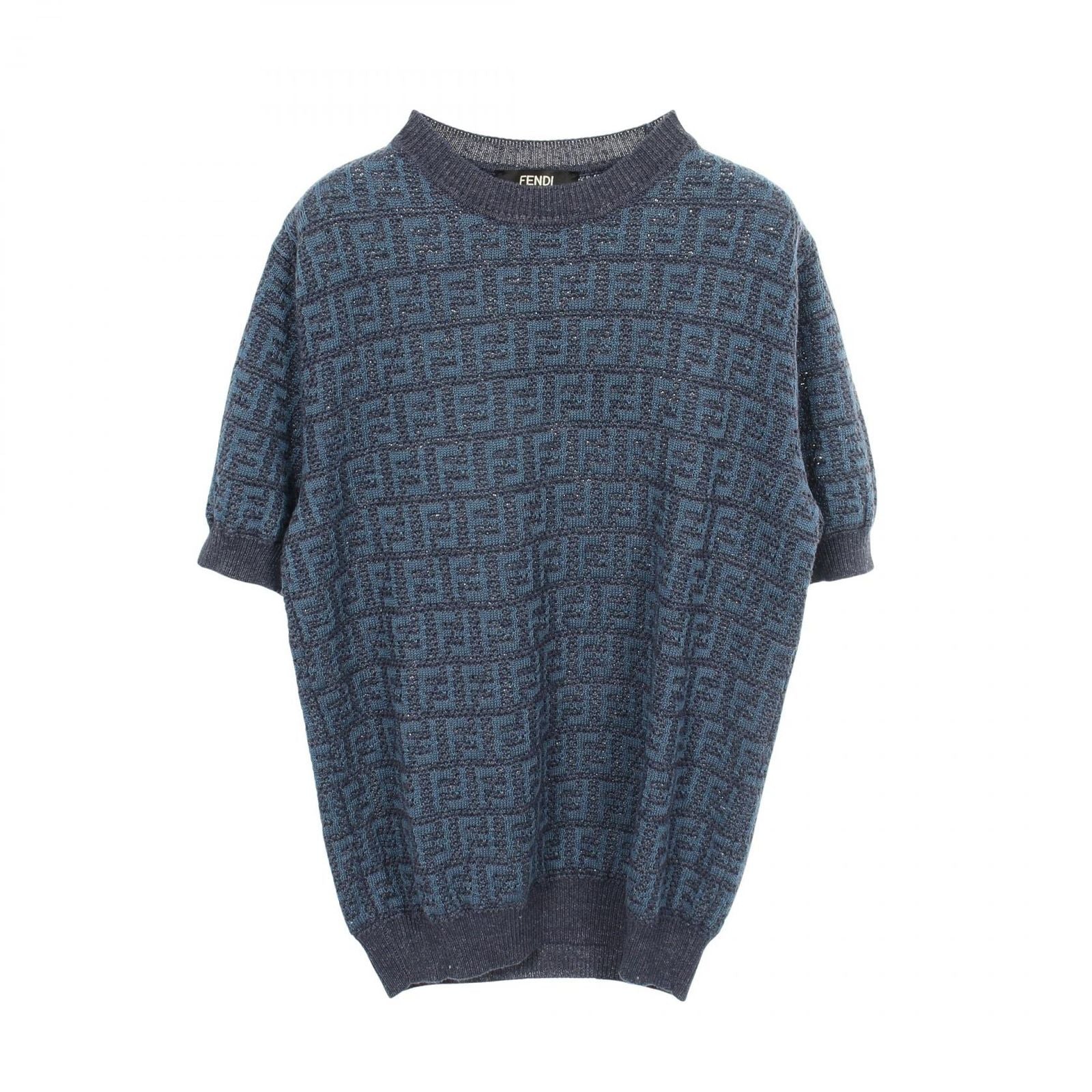 Fendi Knit Zucca Short Sleeve Fabric Sweater