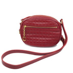 Celine C Charm Shoulder Bag Red Gold Leather