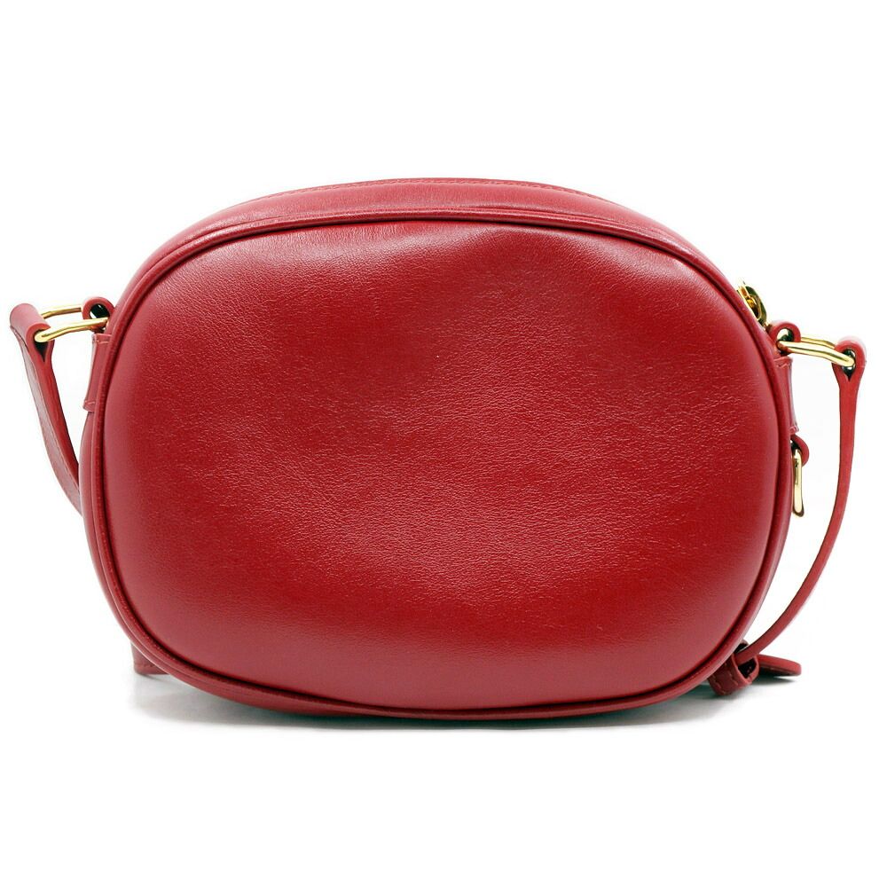Celine C Charm Shoulder Bag Red Gold Leather — view 2